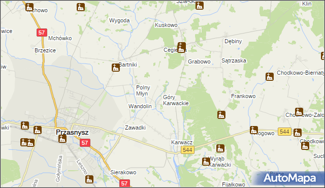 mapa Góry Karwackie, Góry Karwackie na mapie Targeo