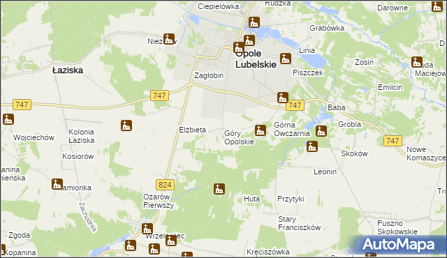 mapa Góry Opolskie, Góry Opolskie na mapie Targeo