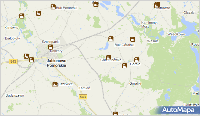 mapa Gorzechówko, Gorzechówko na mapie Targeo