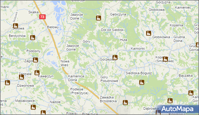 mapa Gorzejowa, Gorzejowa na mapie Targeo