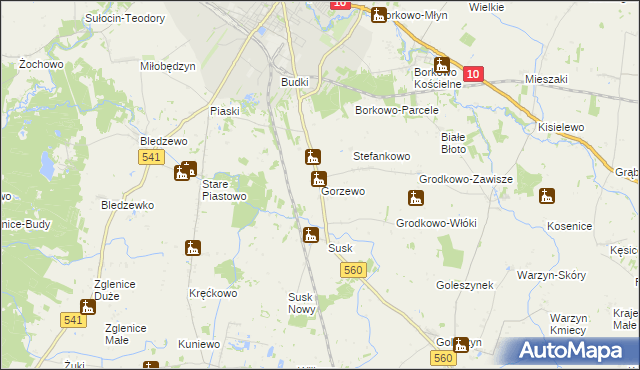 mapa Gorzewo gmina Sierpc, Gorzewo gmina Sierpc na mapie Targeo