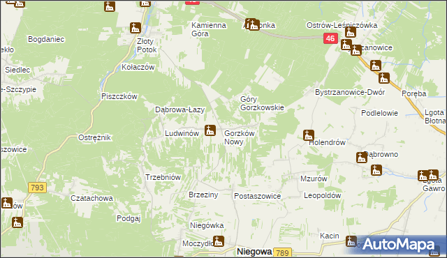 mapa Gorzków Nowy, Gorzków Nowy na mapie Targeo