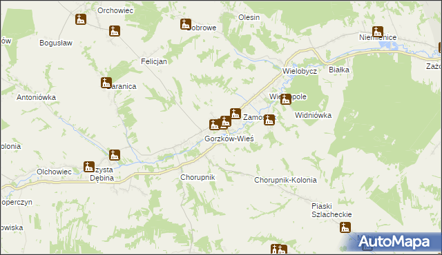 mapa Gorzków-Osada, Gorzków-Osada na mapie Targeo