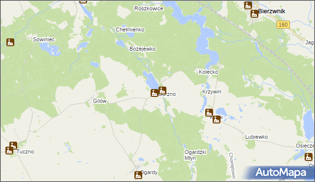 mapa Górzno gmina Bierzwnik, Górzno gmina Bierzwnik na mapie Targeo