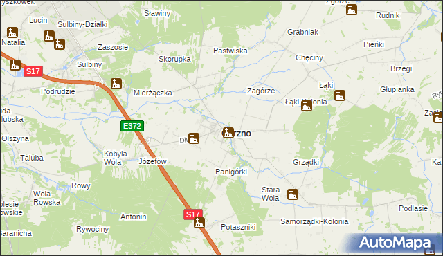 mapa Górzno powiat garwoliński, Górzno powiat garwoliński na mapie Targeo