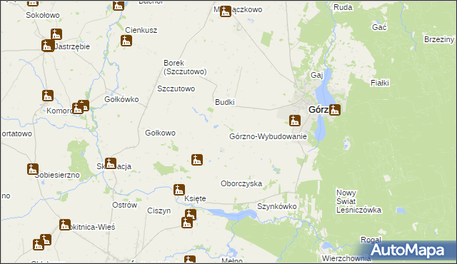 mapa Górzno-Wybudowanie, Górzno-Wybudowanie na mapie Targeo