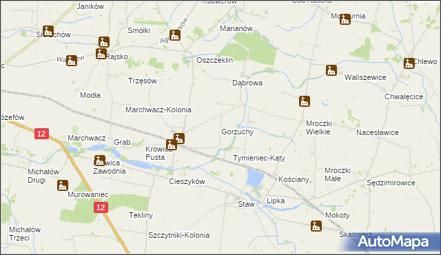 mapa Gorzuchy, Gorzuchy na mapie Targeo