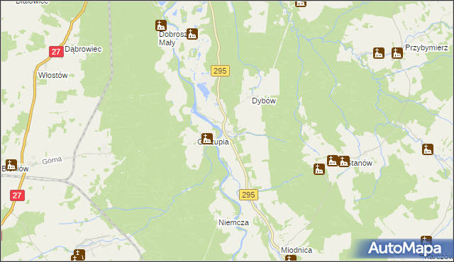 mapa Gorzupia Dolna, Gorzupia Dolna na mapie Targeo