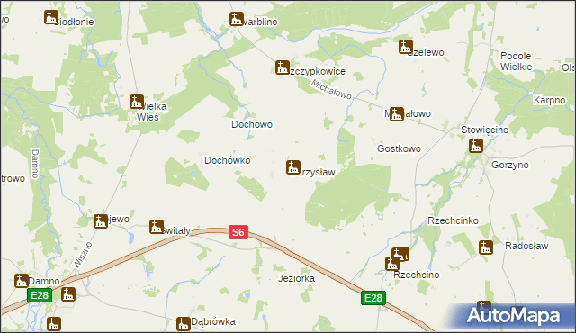 mapa Gorzysław gmina Główczyce, Gorzysław gmina Główczyce na mapie Targeo