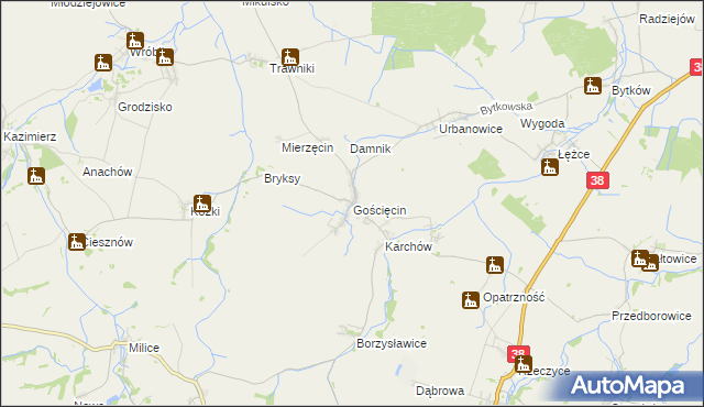 mapa Gościęcin, Gościęcin na mapie Targeo