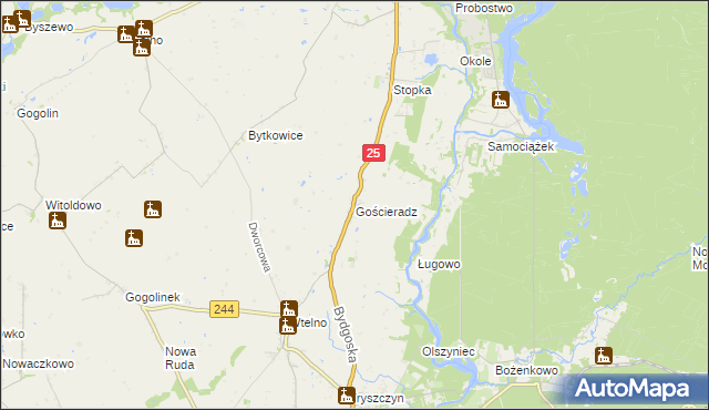 mapa Gościeradz, Gościeradz na mapie Targeo