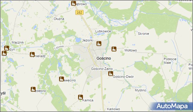 mapa Gościno, Gościno na mapie Targeo