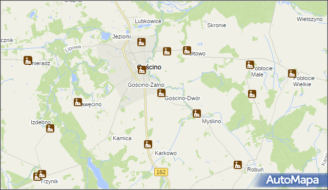 mapa Gościno-Dwór, Gościno-Dwór na mapie Targeo