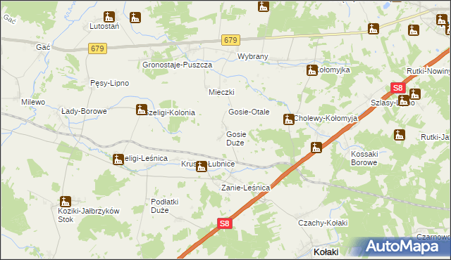 mapa Gosie Duże, Gosie Duże na mapie Targeo