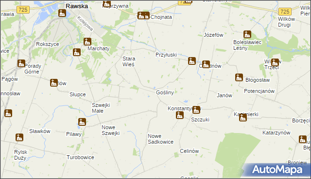 mapa Gośliny, Gośliny na mapie Targeo