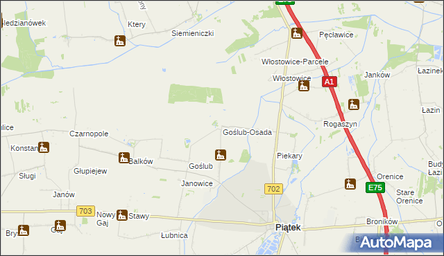 mapa Goślub-Osada, Goślub-Osada na mapie Targeo