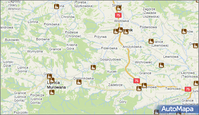 mapa Gosprzydowa, Gosprzydowa na mapie Targeo