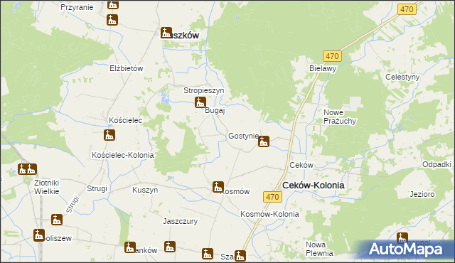 mapa Gostynie, Gostynie na mapie Targeo