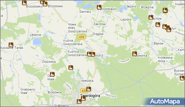 mapa Goszcz, Goszcz na mapie Targeo