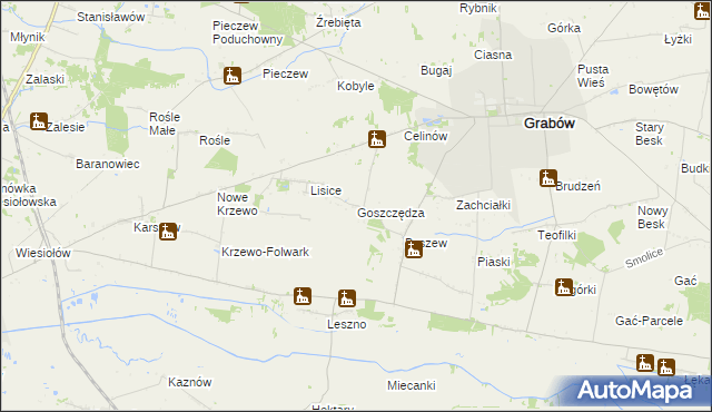 mapa Goszczędza, Goszczędza na mapie Targeo