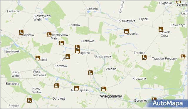 mapa Goszczowa, Goszczowa na mapie Targeo