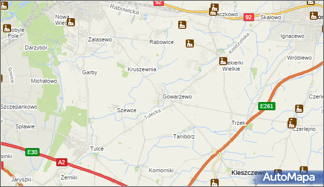 mapa Gowarzewo, Gowarzewo na mapie Targeo