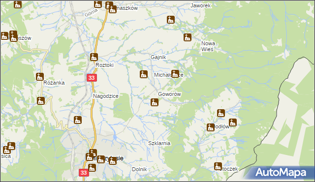 mapa Goworów, Goworów na mapie Targeo