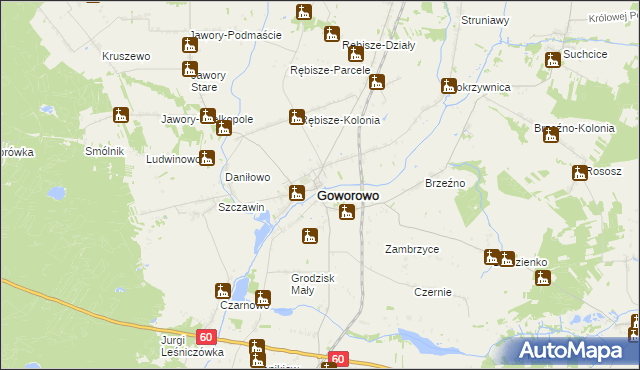 mapa Goworówek, Goworówek na mapie Targeo