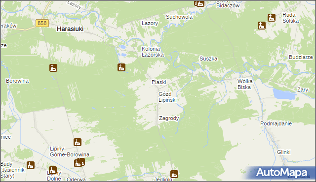 mapa Gózd Lipiński, Gózd Lipiński na mapie Targeo