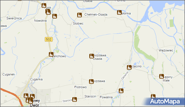 mapa Gozdawa Osada, Gozdawa Osada na mapie Targeo