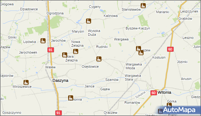 mapa Gozdków gmina Witonia, Gozdków gmina Witonia na mapie Targeo