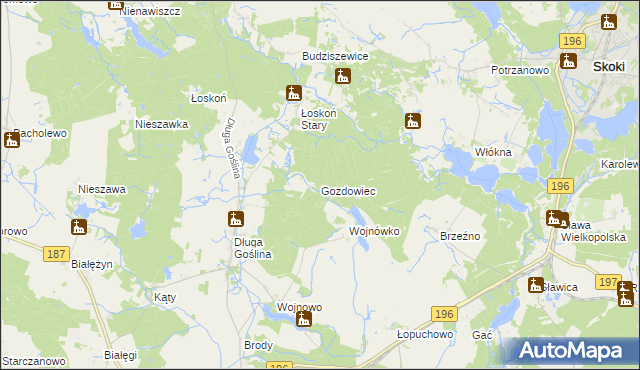 mapa Gozdowiec, Gozdowiec na mapie Targeo