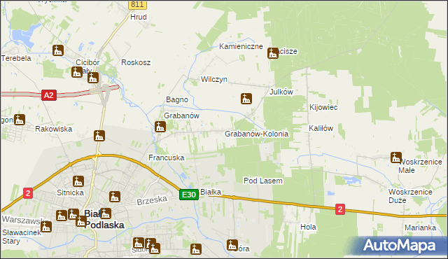 mapa Grabanów-Kolonia, Grabanów-Kolonia na mapie Targeo