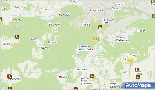 mapa Grabarka Leśniczówka, Grabarka Leśniczówka na mapie Targeo