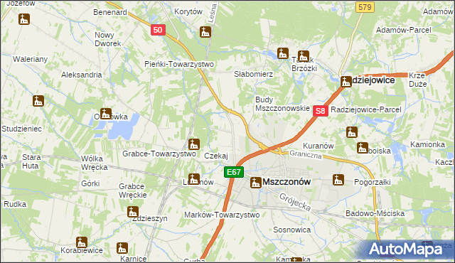 mapa Grabce Józefpolskie, Grabce Józefpolskie na mapie Targeo