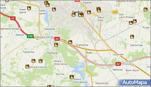 mapa Grabianów, Grabianów na mapie Targeo
