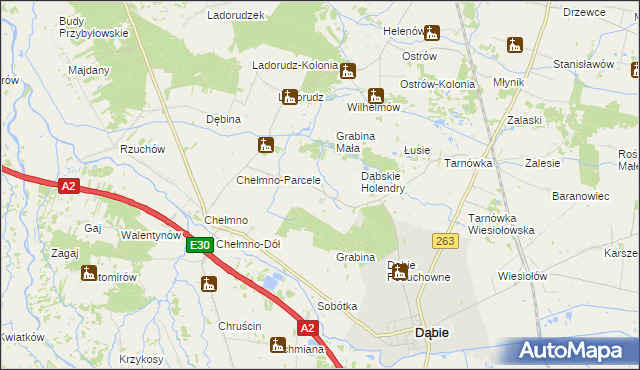 mapa Grabina Wielka, Grabina Wielka na mapie Targeo