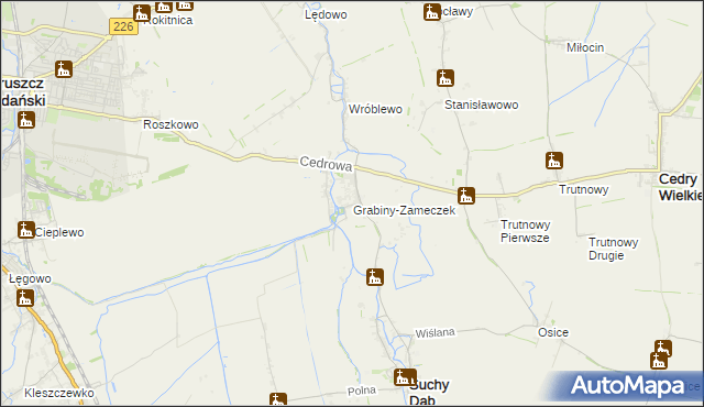 mapa Grabiny-Zameczek, Grabiny-Zameczek na mapie Targeo