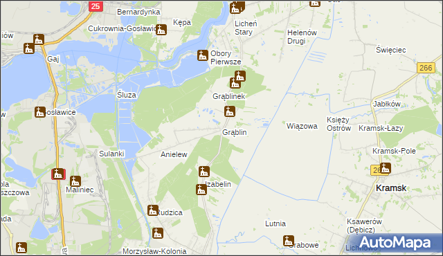 mapa Grąblin, Grąblin na mapie Targeo