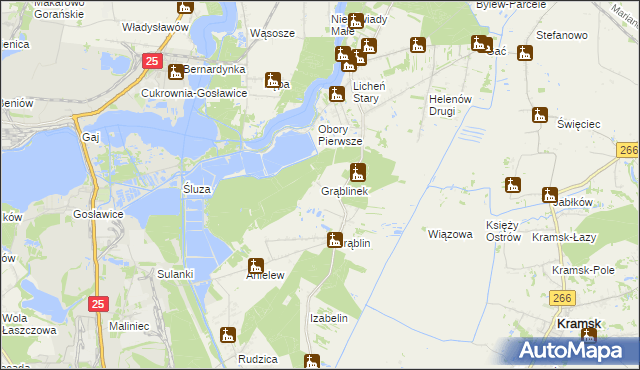 mapa Grąblinek, Grąblinek na mapie Targeo