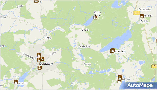 mapa Grabnica, Grabnica na mapie Targeo