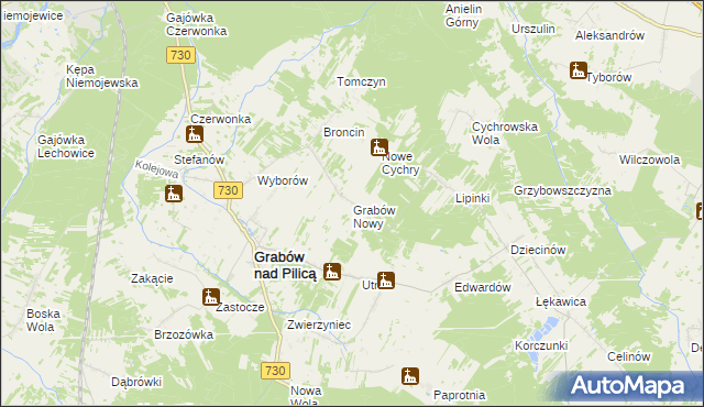 mapa Grabów Nowy, Grabów Nowy na mapie Targeo