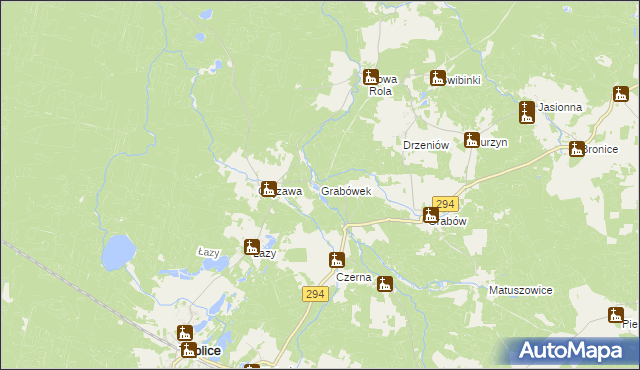 mapa Grabówek gmina Tuplice, Grabówek gmina Tuplice na mapie Targeo