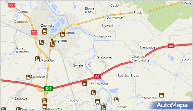 mapa Grabowiec gmina Radymno, Grabowiec gmina Radymno na mapie Targeo