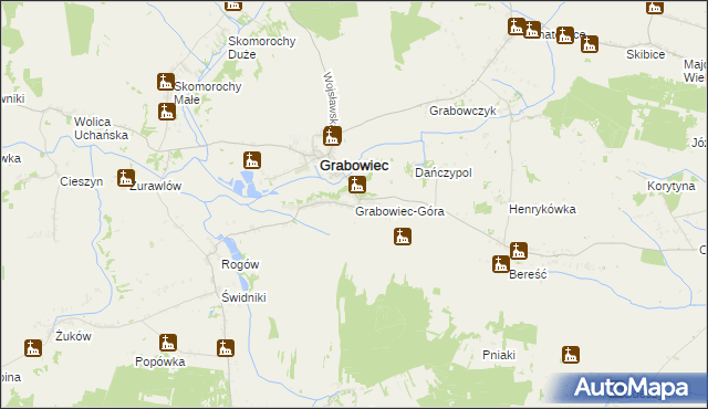 mapa Grabowiec-Góra, Grabowiec-Góra na mapie Targeo