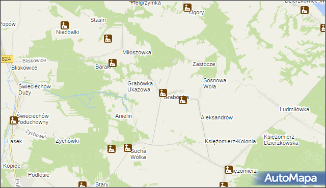 mapa Grabówka gmina Annopol, Grabówka gmina Annopol na mapie Targeo