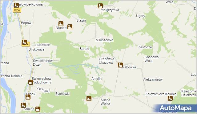 mapa Grabówka Ukazowa, Grabówka Ukazowa na mapie Targeo