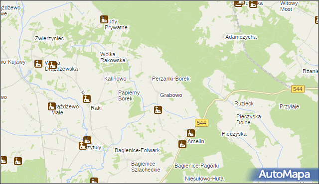 mapa Grabowo gmina Krasnosielc, Grabowo gmina Krasnosielc na mapie Targeo