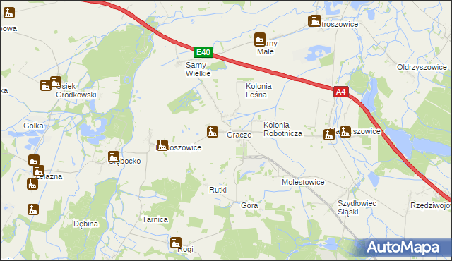 mapa Gracze, Gracze na mapie Targeo