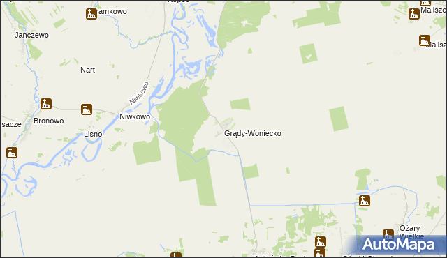 mapa Grądy-Woniecko, Grądy-Woniecko na mapie Targeo